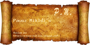 Pausz Miklós névjegykártya
