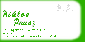 miklos pausz business card