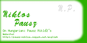 miklos pausz business card